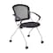 Kee Rectangle Training Table & Chair Set, 72 W, 24 L, 29 H, Wood, Metal, Fabric Top, Grey MT7224GYBPCM23BK - alternate 7